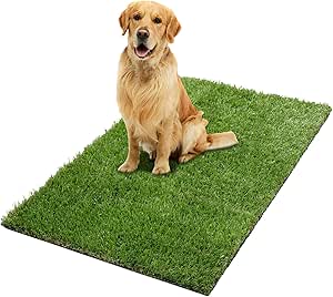 Ottomanson Artificial Grass Puppy Potty Training Pad, 2'7" x 5' Reusable Pee Pad for Small Pets and Dogs