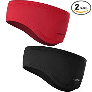 The Friendly Swede Running Headband Ear Warmer - 2-Pack, Sports Headband for Outdoors, Running, Cycling, Hiking - Ideal as Liner Under Helmets