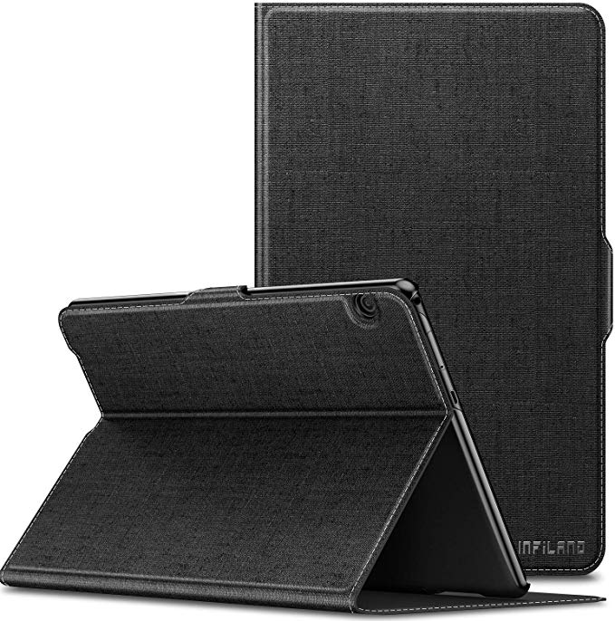 INFILAND Huawei MediaPad T5 10 Case, Slim Lightweight Front Support Cover compatible with Huawei Mediapad T5 10.1 inch 2018 Tablet,Black
