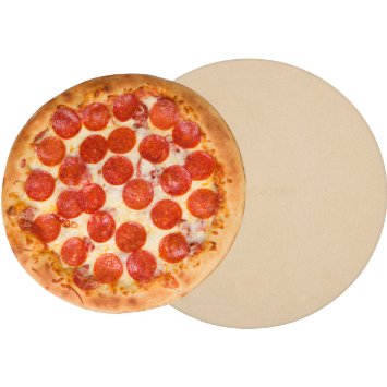 Round Pizza Stone 15 Inch 3/4" Thick - Professional Grade Cordierite Bread Baking Stone For Indoor Oven Outdoor Grill - With Durable Foam Packaging & Pizza Recipes EBook