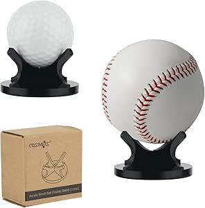 Cosmos Pack of 2 Acrylic Small Ball Stand Holder Sport Ball Display Rack for Baseball, Golf Ball, Softball, Tennis Ball, Spheres, Marbles Egg