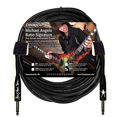 ChromaCast Michael Angelo Batio Pro Series Straight Instrument Cable, Black, 30 ft (CC-PSCBLSS-30-MAB)