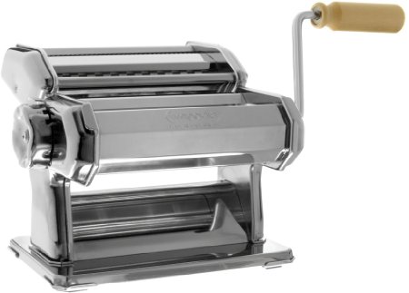 Imperia Pasta Maker Machine 150 By Cucina Pro - Heavy Duty Steel Construction with Easy Lock Dial and Wood Grip Handle