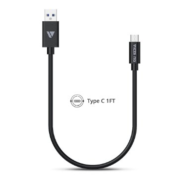 USB Type C CableVicTsing USB 31 Type C USB-C to Type A USB-A Charging Cable Data Cable for MacBook 12inch 2015 Nokia N1 One plus 2 and Other Type-C Devices 1ft30cm Black