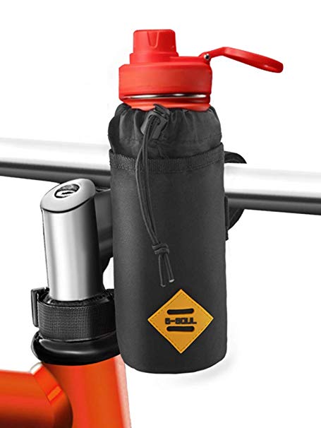 Bovon Bike Water Bottle Holder,Insulated Bike Bag with Stable Triangular Bike Frame & Handlebar Attachment Design, Lightweight Stroller & Bicycle & Bike Cup Holder for Drinks,Food,Snack Storage