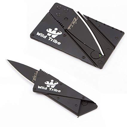 Card Shaped Folding Knife Survival Knife Pocket Knife,with Stainless Steel Shell black Blade