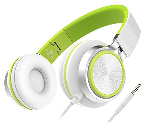 Sound Intone Ms200 2015 New Stereo Foldable Headphones, Over-ear, Tangle free Cable, Light Weight, Outdoors Headset for Smartphones/ Mp3/4 Players/ Laptops/ Computers/ Tablet/ iPhone/ Samsung/ iPod/ Andriod/ HTC (White/Green)