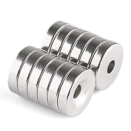 Magnets 0.47"D Disc Countersunk Permanent Magnet Fastener 0.47"x0.12",Magnets with Holes,Countersunk Hole 0.12",34Lbs Holding Force 12pcs