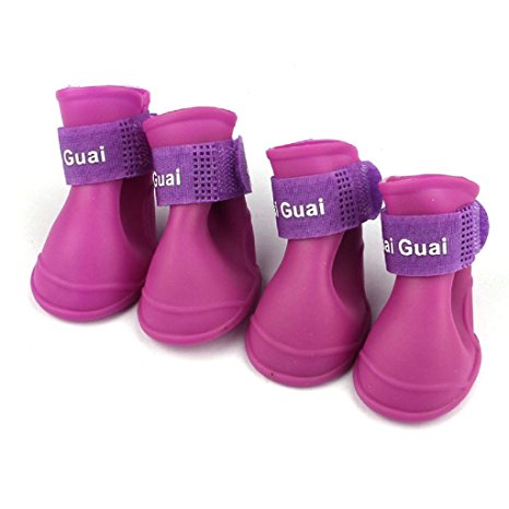 Beautyvan, Dog Candy Colors Boots Waterproof Rubber Pet Rain Shoes Booties