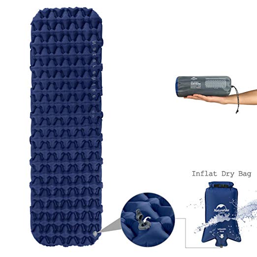 Naturehike Improved Fast Inflating Camping Sleeping Air Pad - with Inflat Dry Bag - Large Size Thick Air Mat with Carry Bag for Backpacking Outdoor Hiking