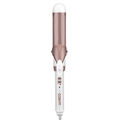 Conair Double Ceramic Curling Iron; 1 1/2-inch Curling Iron; White/Rose Gold