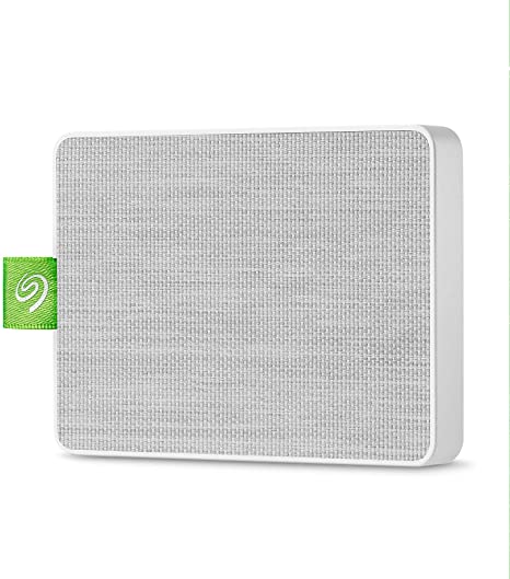 Seagate Ultra Touch SSD 500GB External Solid State Drive Portable - White USB-C USB 3.0 for PC MAC and Seagate Mobile Touch app for Android, Includes Mylio and Adobe (STJW500400)