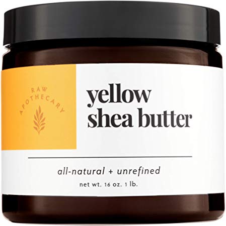 Yellow Shea Butter, 100% All Natural by Raw Apothecary- Top-Grade, Unrefined and Additive Free Yellow Butter (1 Pound)