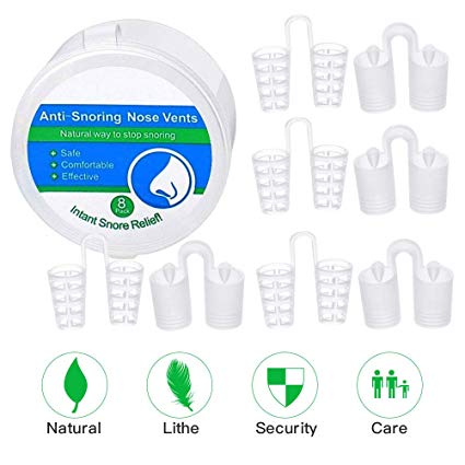 Shnvir Anti Snoring Devices-Stop Snoring Nose Vents and Nasal Congestion Aids-Sleep Relief and Snore Stoppers-Comfortable Snore Stop Solution(8packs)