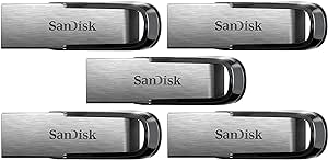 SanDisk Ultra Flair USB 3.0 64GB Flash Drive SDCZ73-064G-G46 (Pack of 5)