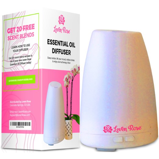 Aromatherapy Diffuser for Essential Oils by Leven Rose Humidifier for Stress Relief   Sleep Improvement - 100ML