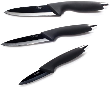 Ozeri OZK1 Elite Chef Ceramic 3-Piece Knife Set, Black
