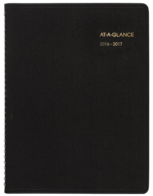 AT-A-GLANCE Academic Year Weekly Appointment Book / Planner, July 2016 - August 2017, 8-1/4"x10-7/8", Black (7095705)