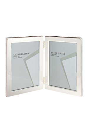 Viceni Silver Plated Double Aperture Picture Photo Frame, 5 by 7-Inch