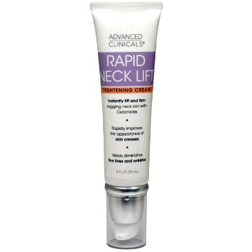 Advanced Clinicals Rapid Neck Lift Tightening Cream. Anti-Aging daily firming moisturizer for sagging skin, creases & fine lines, wrinkles. With Vitamin E, Aloe Vera, and Gotu Kola. 2oz.