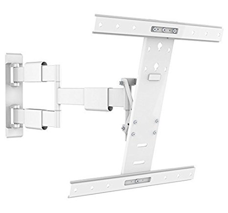 Intecbrackets® - Ultra slim fit (40mm) with extra long 650mm reach white swivel and tilt TV wall bracket guaranteed to fit all LCD & LED TVs 32 37 39 40 42 46 47 50 55 complete with all fittings and lifetime warranty