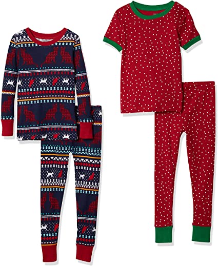 Spotted Zebra Girls' Snug-fit Cotton Pajamas Sleepwear Sets