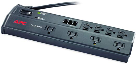 APC 8-Outlet Surge Protector 2525 Joules with Telephone and DSL Protection, SurgeArrest (P8T3)