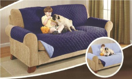 Deluxe Reversible Sofa Furniture Protector, Blue / Light Blue 75" x 110"