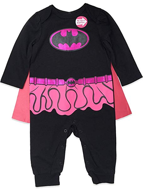 Wonder Woman & Batgirl Baby Girls' Costume Coverall with Cape