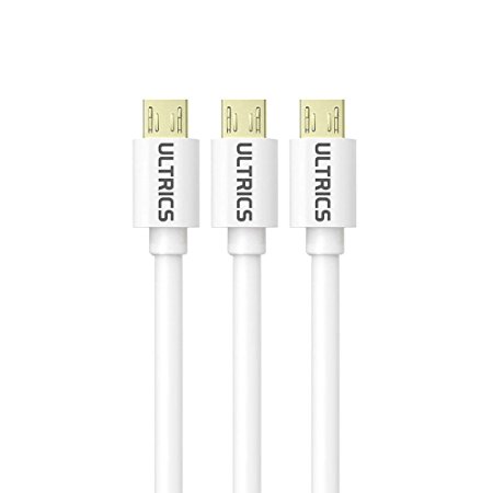 Premium ULTRICS® 1m (3 ft) USB 2.0 - Micro USB to USB Cable ✮ High-Speed A Male to Micro B Male (1 Meter (3 Pack), White)