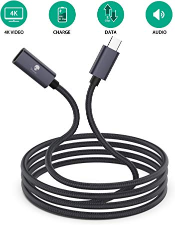 USB C Thunderbolt 3 Extension Cable，Stouchi USB Type C Male to Female Fast Charging & Audio Data Transfer Cable Compatible for Nintendo Switch, Apple MacBook Pro, Google Pixel 2 2 XL 3（3.3 FT）