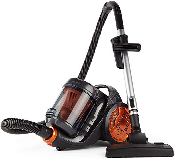 VonHaus 700W Bagless Vacuum Cleaner - 3.5L Cyclonic All Floor Cleaner - Double Filtration- Long 6m Cable - HEPA Filter - Telescopic Tube & Flexible Hose - Includes Crevice & Brush Head Attachments