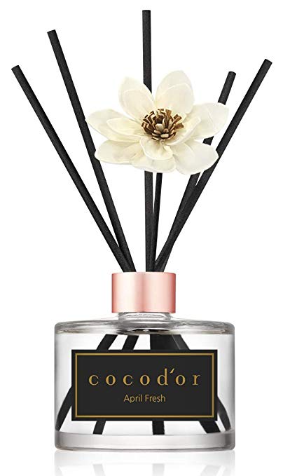 Cocod'or White Flower Reed Diffuser, April Fresh Reed Diffuser, Reed Diffuser Set, Oil Diffuser & Reed Diffuser Sticks, Home Decor & Office Decor, Fragrance and Gifts, 6.7oz