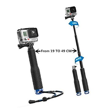 Gopro Selfie Stick , TFSeven Adjustable Aluminum Telescoping Monopod Handheld Extension Selfie Stick for Gopro Hero 4 3  3 2 SJ4000 SJ5000 Xiaomi Action Cameras (7-19 inch)