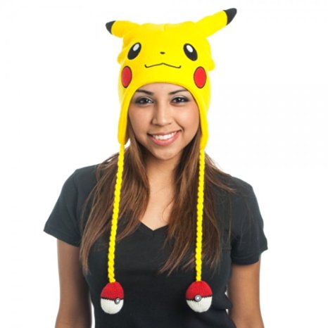 BIOWORLD Pokemon Pikachu Laplander Fleece Beanie Cap with Ears