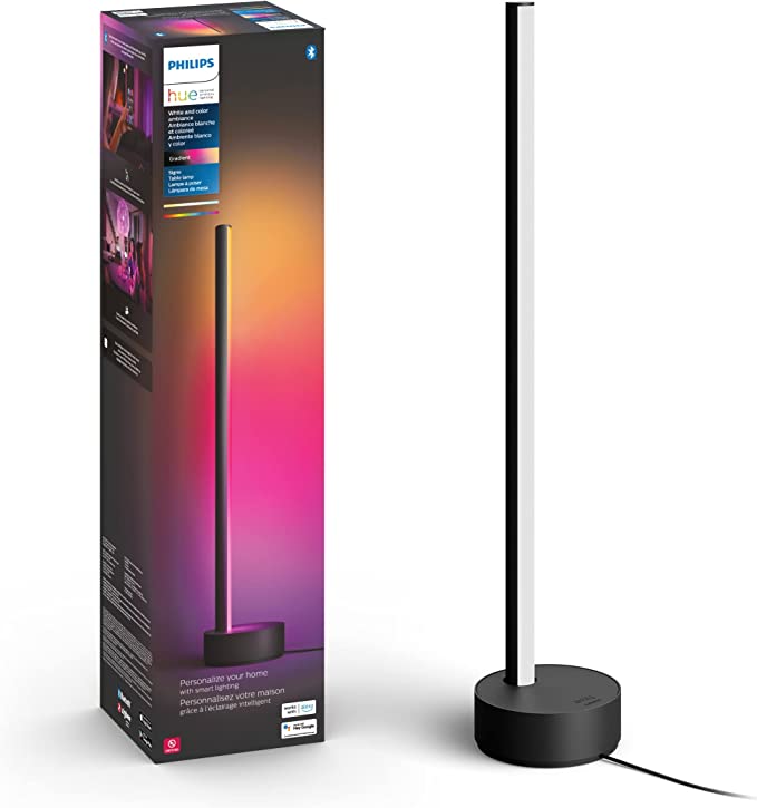 Philips Hue Gradient Signe Table Lamp, Compatible with Alexa, Apple HomeKit and Google Assistant, Black