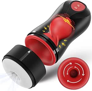 Tracy's Dog Automatic Male Masturbator, Male Sex Toy with 3 Swirling 5 Tightening 10 Vibration Modes Hands Free Adult Toys Pocket Pussies with 3D Realistic Textured, Blowjob Stroker Sex Toys for Men