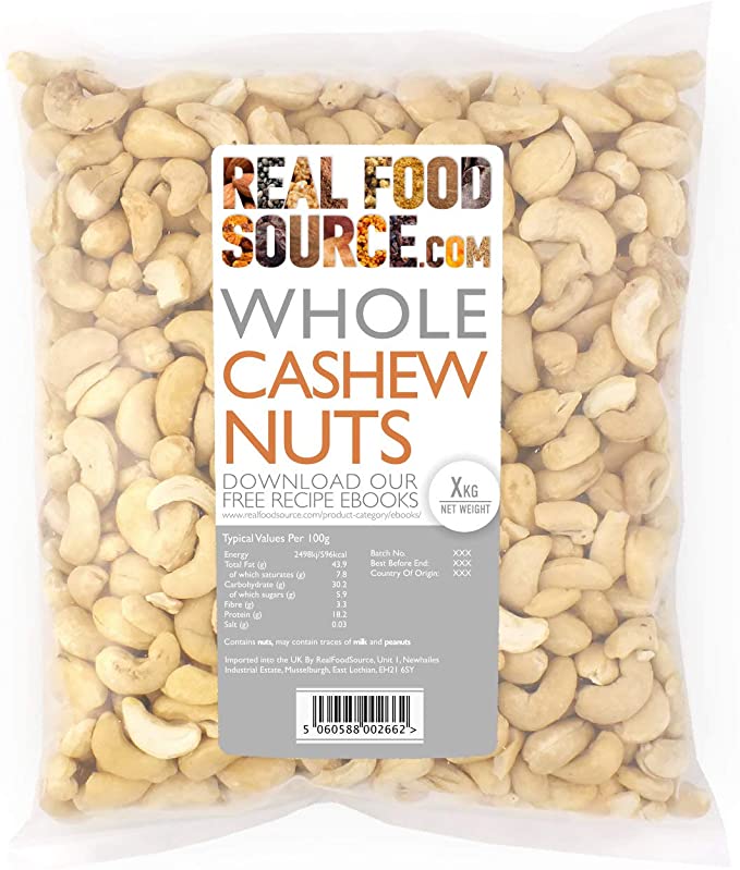 RealFoodSource Whole Cashew Nuts 1kg