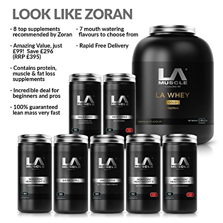 LA Muscle Look Like Zoran Ultimate Muscle Building Stack Save £296: 8 High Performing Pharma Grade Supplements To Build Muscle & Loose Fat Get Big, Get Muscular. You will see the Difference or Your Money back. Amazon Special Order Now before it's too late!! RRP £395 Buy Now Before Prices Go Up!!! (Mint Chocolate)