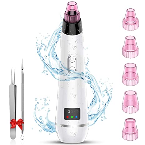 TAYTHI Blackhead Remover Pore Vacuum Electric Blackhead Vacuum Cleaner Blackhead Extractor Tool Device Comedo Removal Suction Beauty Device with Beauty Lamp, 2 Blackhead Extractor Tool