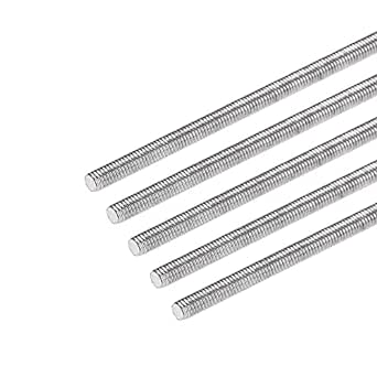 uxcell 5Pcs M3 x 350mm Fully Threaded Rod 304 Stainless Steel Right Hand Threads