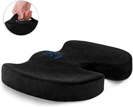 HOKEKI Seat Cushion Memory Foam Coccyx Cushion Designed for Back, Hip, and Tailbone Pain - for Office Chair,Car Seat, Wheelchair