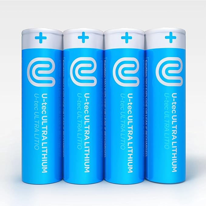 U-tec AA Ultra Lithium Battery (Pack of 4), 3000mAh 1.5V, Longest-Lasting AA Battery, Up to 10 Years in Storage and No Leaks Guaranteed, Works in Extreme Temperatures, Non Rechargeable