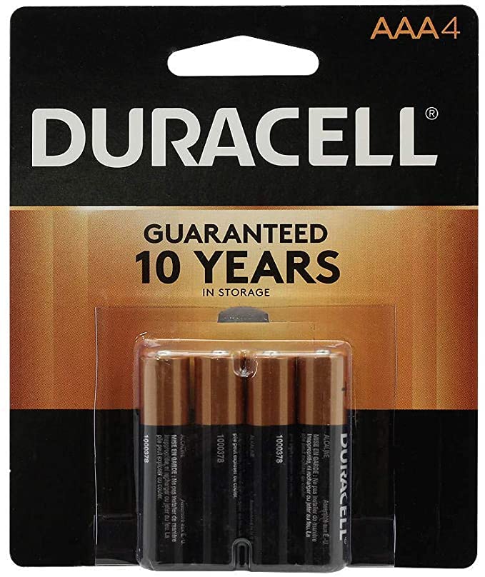 Duracell, MN2400B4Z, Standard Battery, AAA, Alkaline, PK4,Black