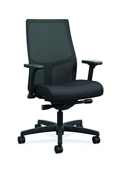 HON Ignition 2.0 Mid-Back - Black Mesh Computer Chair for Office Desk, Black Fabric (HONI2M2AMNC10TK)