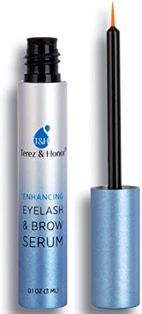 Terez & Honor Natural Eyelash Growth Enhancer and Brow Serum for Long Luscious Lashes and Eyebrows