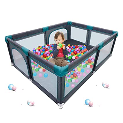Baby Playpen, Extra Large Playard for Toddlers, Kids Safety Play Yard Activity Center with Gate for Infants and Babies, Indoor and Outdoor, Anti-Fall Playpen, 79" x 59"