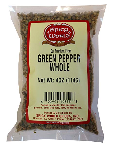Spicy World Green Peppercorns 4 Ounce