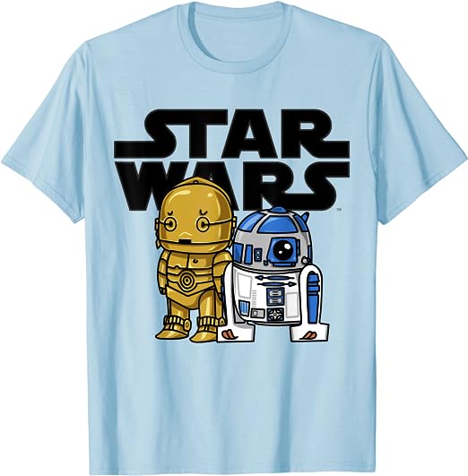 Star Wars Boba R2-D2 and C-3PO Cute Cartoon Graphic T-Shirt T-Shirt