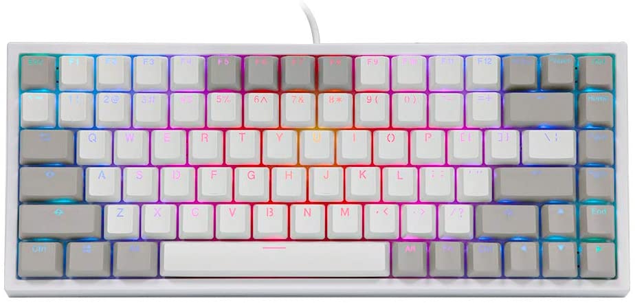 EPOMAKER EP84 84-Key RGB Hotswap Wired Mechanical Gaming Keyboard with PBT Dye-subbed Keycaps for Mac/Win/Gamers (Gateron Red Switch, Grey White)